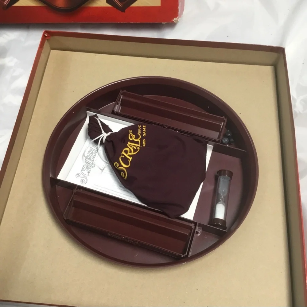 Vintage 2001 Parker Brothers Hasbro Scrabble Deluxe Turntable Game 100% Complete